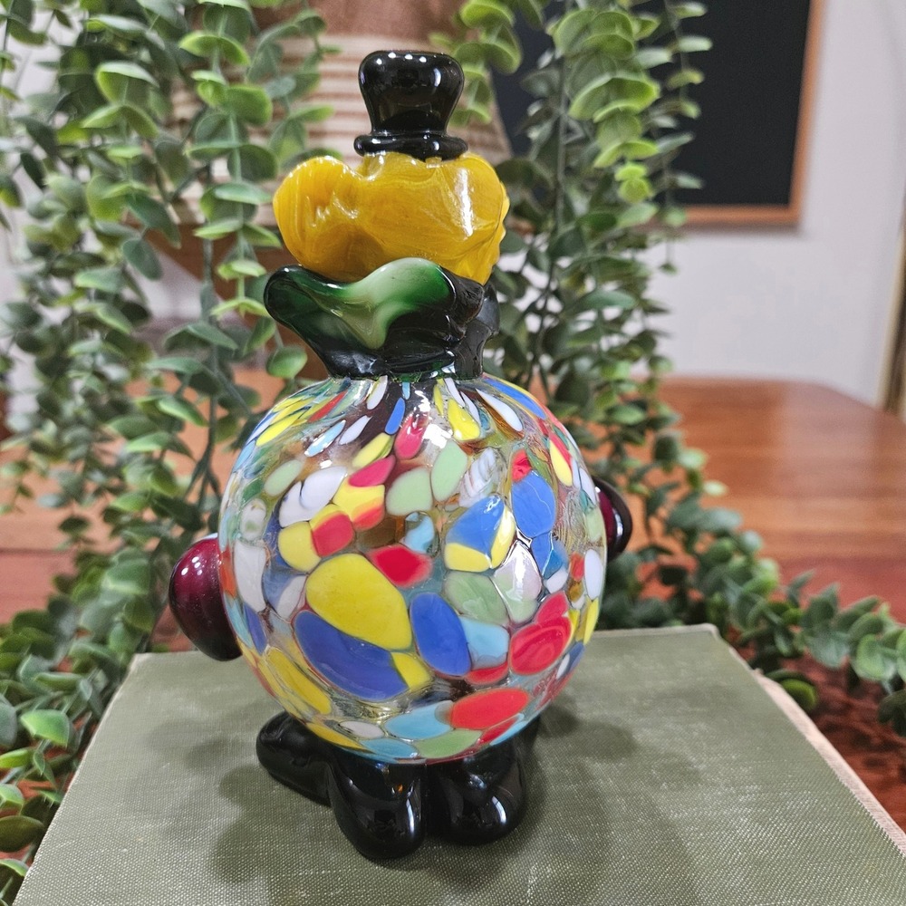 Murano Italy Pitau Art Glass Clown‎ Fat Belly Millefiori Hand Blown Sticker - Picture 3 of 6